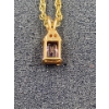 Image 6 : Genuine Amethyst Necklace With Gold Coloured Chain
