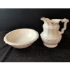 Image 1 : Milk Glass Wash Basin with Pitcher