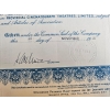Image 3 : Vintage Stock Certificate From 1933 For Provincial Cinematograph Theatres, Limited. 