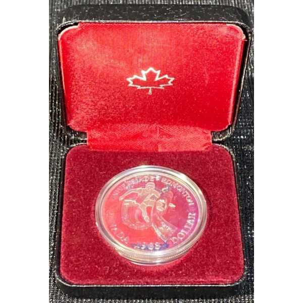 1983 Royal Canadian Mint Universiade Games Proof Silver Dollar
