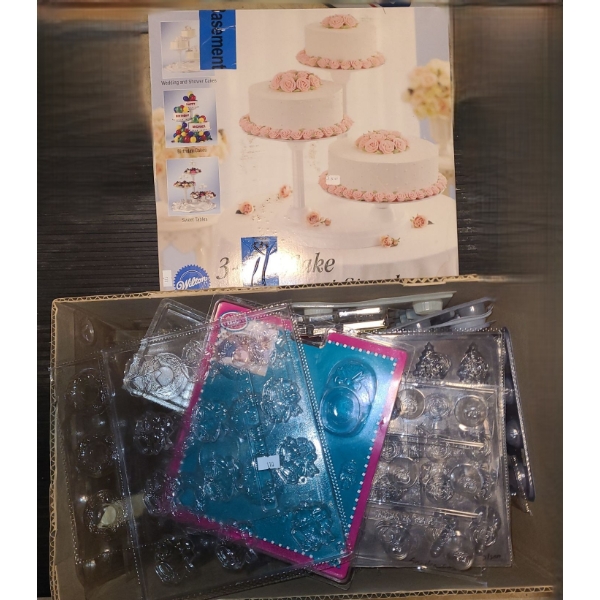 3 Tier Cake Stand and Plastic Molds