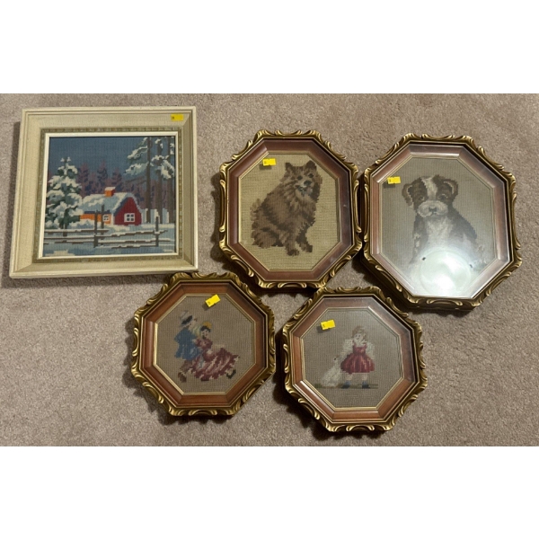 Set of 5 Crochet Art Pieces 