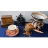 Image 1 : Miniature Cast Iron Wood Burning Stove Copper Cooker Greek Vase & Pair Of Trinket Boxes