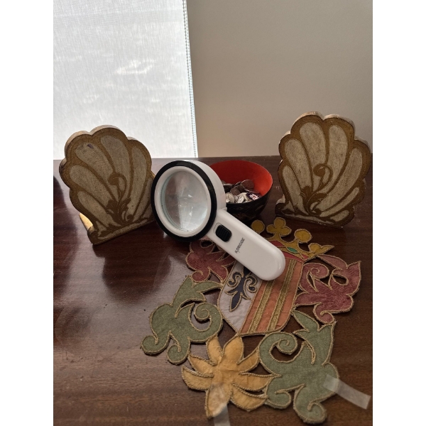Chunk of Change, Bookends, Magnifying Glass and Crest Patch