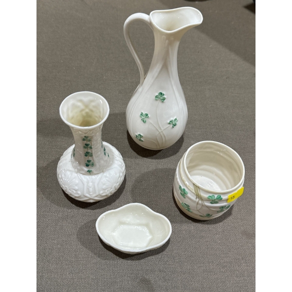 Belleek Set With Vases and more ! 