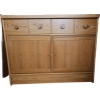 Image 2 : Wood Buffet Table With Keyed Lower Cupboards, 47x37x16 Inches