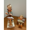 Image 1 : Pair of Hummel Musical Boy Figurines, Some Damage Repaired - 6T 