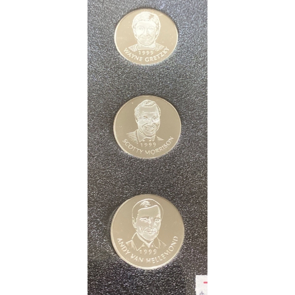 1999 Hockey Hall of Fame Inductee Sterling Silver Medallion Set 92.5%