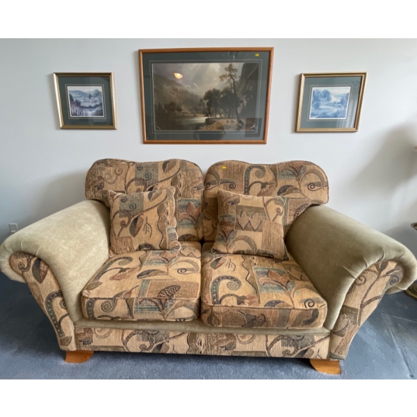 STAIN SAFE - XL 2 Toned Plush Loveseat - 70x37x51