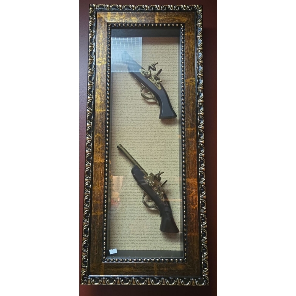 Replica Pistols Shadow Box (14W, 3D, 33T) Plus Country Porcelain Figure (12T) 