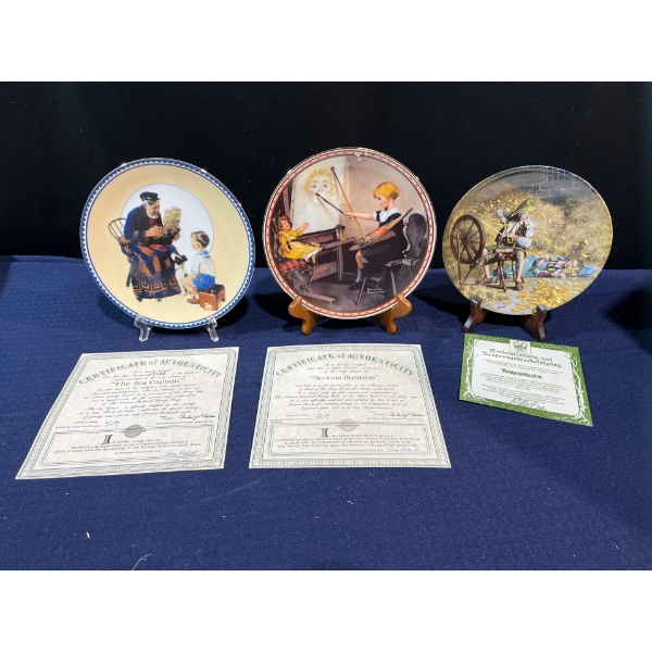 Set of Three Collectors Plates with original boxes and COA
