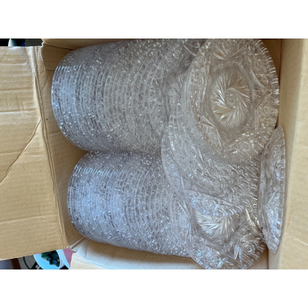 crystal look alike plastic plates full box 73 in total
