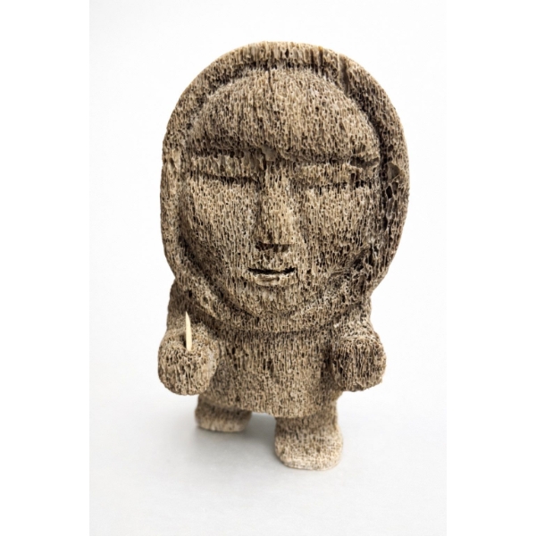 Inuit Whale Bone Carvings – and Inuit Person & Seal Figural 1950-60Original hand-carved Inuit 