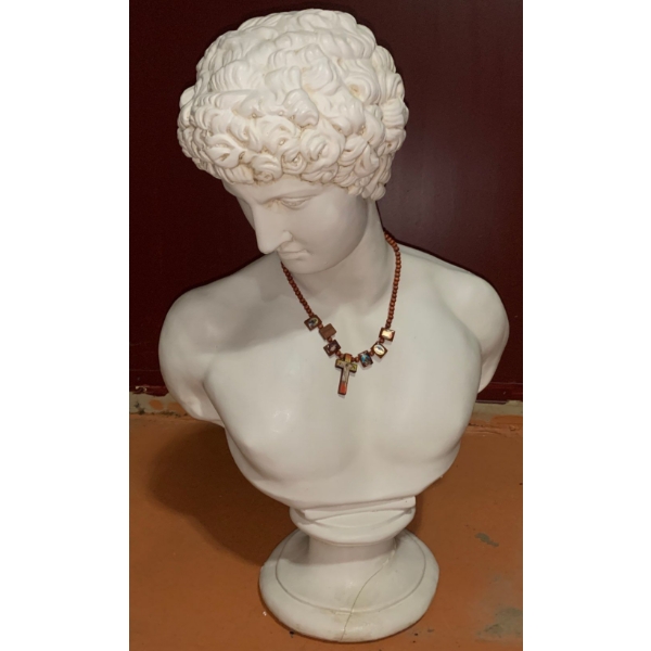 Male Resin Bust 23 T, 15 W Shoulder to Shoulder, 7 Diameter Base 