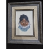 Image 4 : Pair of Handmade Cross Stitch Wall Hangings Made By Maxine Mitchell + Soapstone Family Carving