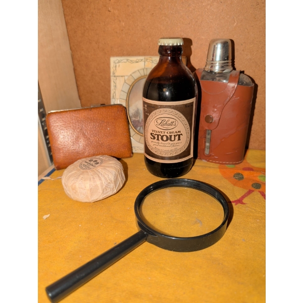 Antique Hip Flask Personal Care Kit Magnifying Glass Proantic Portrait & More