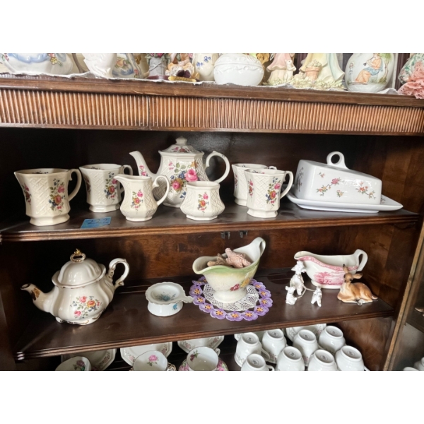 Vintage tea set from Sadler England, specifically in the Windsor pattern collection of vintage items
