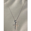 Image 4 : Diamond Cross Pendant In 10K White Gold 1.20G