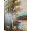 Image 2 : Oil on Board Lakeside Painting By O. Lyon - 41W, 29T 
