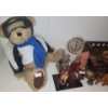 Image 2 : Assorted Household Decor Including: Pilot Teddy Bear, Carved Wood Faces 10 T, Wooden Cat and More!