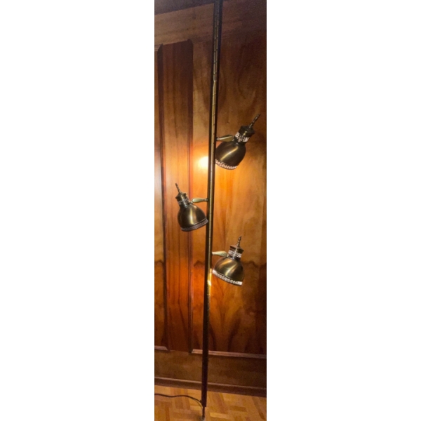 Vintage MCM Pole Lamp W/ Three Lamps ( Adjustable )