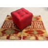Image 1 : Upholstered Ottoman 22T w/ Geometric Rug Duo 