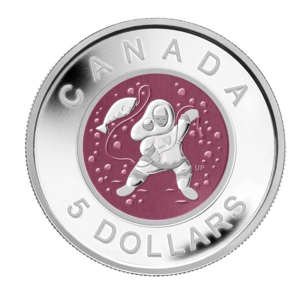 2013 $5 Contemporary Aboriginal Art: Mother and Baby Ice Fishing - Pure Silver Coin
SKU: 125430