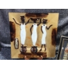 Image 10 : African Figurine, Big Ben & London Framed Art African woman Metal Wall Plaque Brass Candlesticks.
