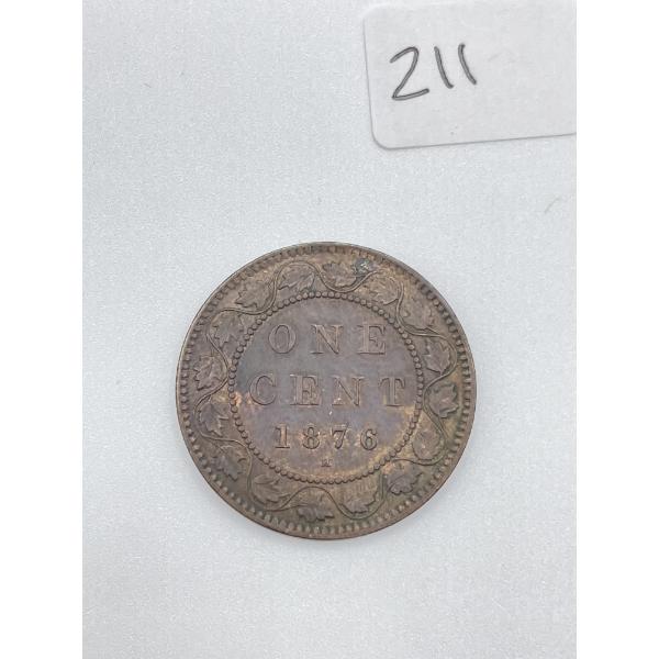 1876 Canadian Large One Cent