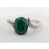 Image 1 : 2.3 ct Certified Silver Emerald gemstone RIng ($3,277 Appraisal)
