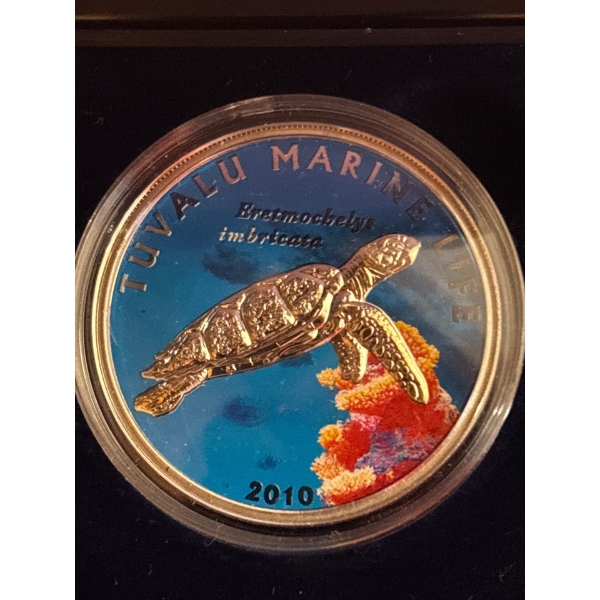 2010 $1 Marine Life: Turtle - Sterling Silver Coin