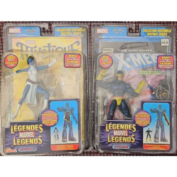Marvel Legends Sentinel Series Mystique & Cyclops 2005 w/ Comics