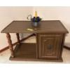Small Wooden Side Table w/ Electric US Tinware Light, Table is 20W, 17T 