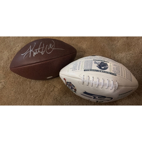Signed Wilson NFL and 2014 Limited Edition of 5000 Seattle Seahawks 2014 Champs Footballs