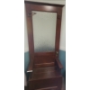 Image 1 : Custom Made One of a Kind Hall Chair.  100 Year Old Door w Florentine Glass 30 w 17 1/2 d 80 h