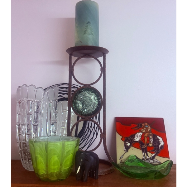 Art Glass, Ceramic, and Decorative Items Collection Featuring Teissedre Tile