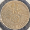 Image 3 : 1938 German 5 Reichsmark Coin 90% Silver 13.88 Grams