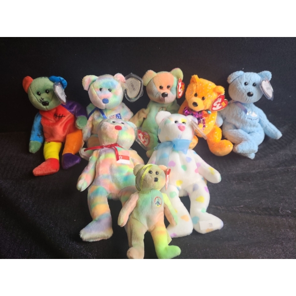 Beanie Babies- Assorted Including: Frankenteddy, Peace, Kissme, Baby Boy and More!