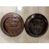 Image 4 : Pair of Vintage Relief Pottery Wall Rounds 14"Diameter 