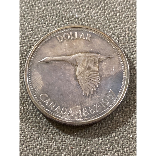 1967 Canadian Centennial Silver Dollar Coin featuring The Canada Goose