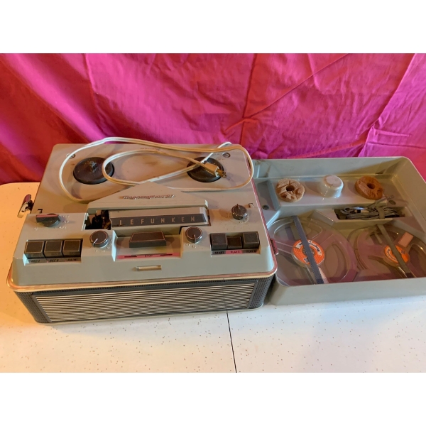 Vintage Telefunken Reel to Reel Recorder Made in West Germany with Instructions