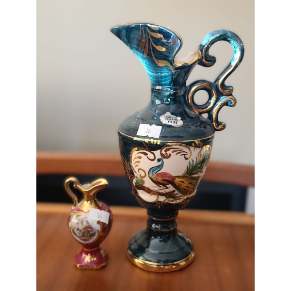 Limoges Mini Pitcher Vase 4 T and BH Belgium Bequet Tall Pitcher Vase 9.5 T