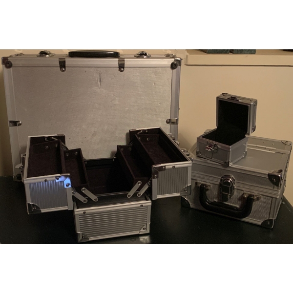 Silver Travel Cases -Assorted Sizes Velvet Lined 