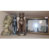 Image 1 : Egyptian Statues- Tallest Cat 8 T, Frame with Sphinx 12 X 12 and Shadowbox 