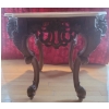 Image 1 : Antique Ornate Art Nouveau Wooden Side Table w/ Marble Top - 30W, 24D, 25T