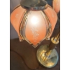 Image 2 : Table Lamp w/ 5 Pink Glass Flower Bud Heads and Brass Base 12" Diameter, 37 T 