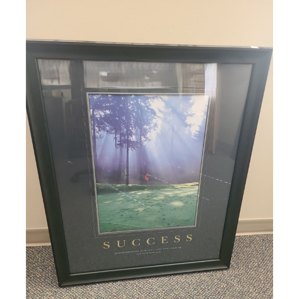 Inspirational Print 27 X 33 "Success", Framed Under Glass
