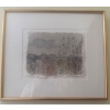 Image 1 : Framed Watercolor Landscape on Paper With Gold Frame
