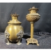 Image 1 : "The Miller Lamp" Brass Oil Lamp and Ornate Pedestal Oil Lamp with Claw Feet