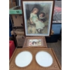 Image 1 : Framed Victorian-Style Prints and Double Oval Photo Frame